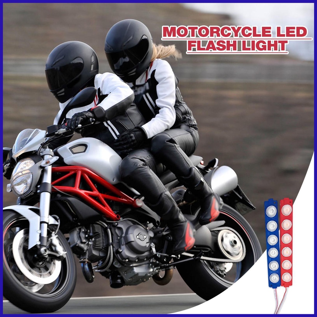 Đèn LED Nhấp Nháy Ánh Sáng Đỏ Và Xanh Dương Chống Thấm Nước Gắn Đuôi Xe Mô Tô robpvn