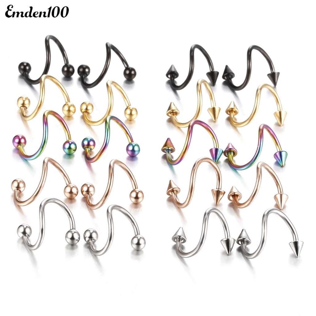 Set 5 Khuyên Mũi Bằng Thép Không Gỉ Đính Đá Thời Trang