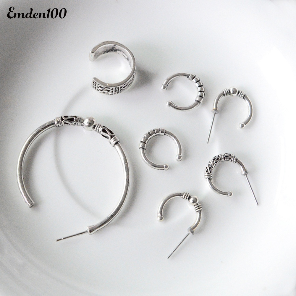 Bộ 7 Khuyên Tai Nữ Phong Cách Retro Đáng Yêu