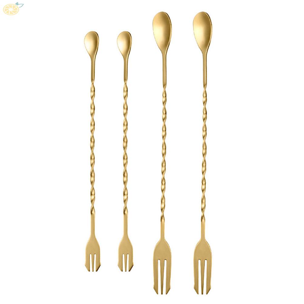 Muỗng Khuấy Cocktail 4x Bằng Thép Không Gỉ Tay Cầm Dài