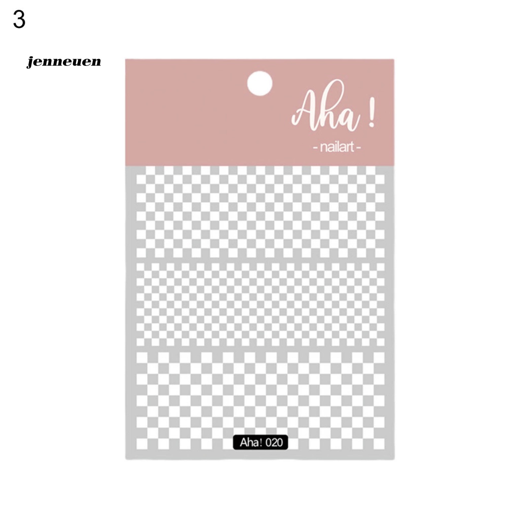 Nhãn Dán Móng Tay Tự Dính Họa Tiết Caro Trắng Đen Lâu Trôi