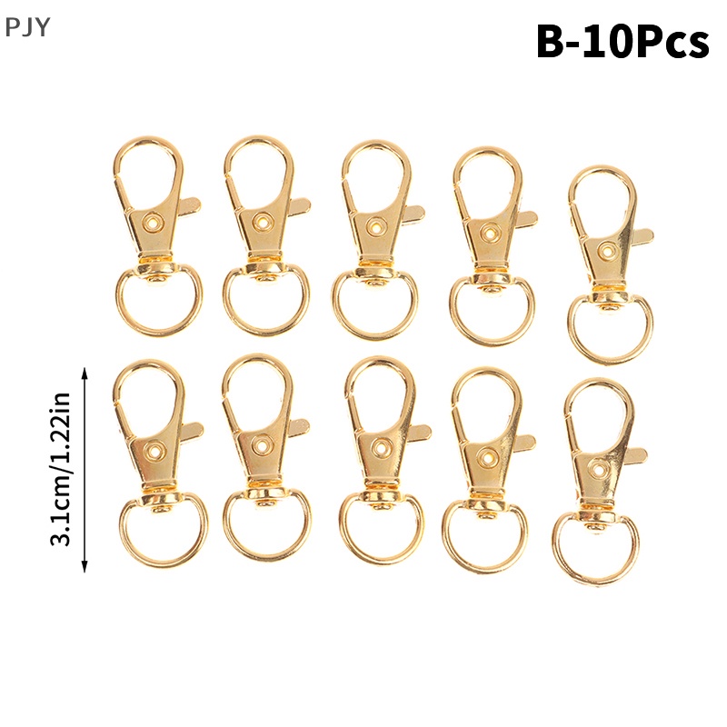 Set 10 Móc Khóa Tôm Hùm Bằng Kim Loại Dùng Làm Túi Xách DIY PJ