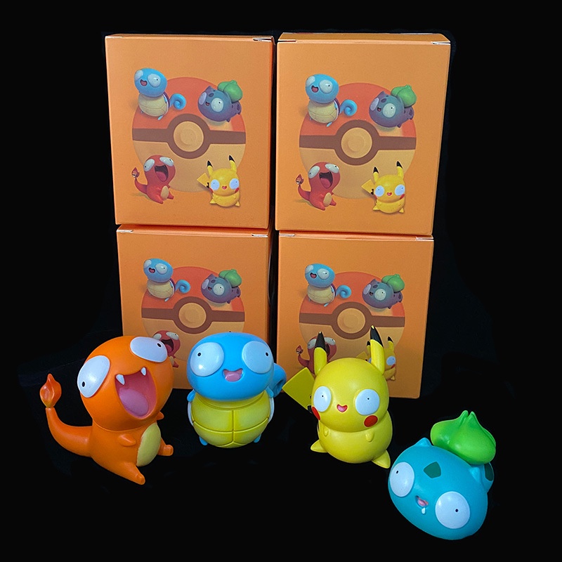 Mô Hình Nhân Vật Pokemon SY2 Dumb Pikachu Bulbasaur Squirtle Charmander Mắt To Dễ Thương Cho Bé YS2
