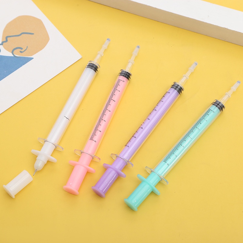 Bút Mực Gel Hình Ống Tiêm Nhiều Màu Sắc Sáng Tạo Cho Học Sinh