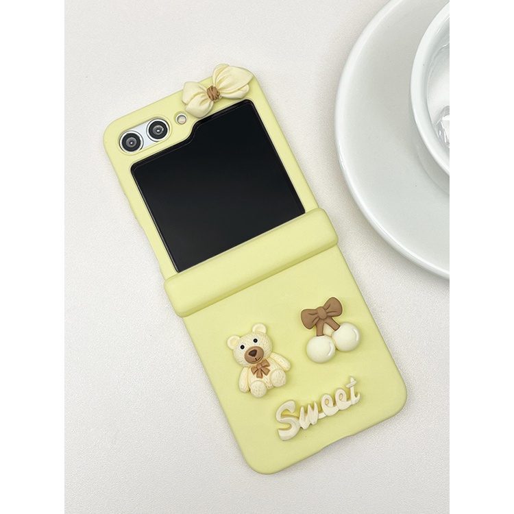 Thời Trang Ốp Điện Thoại Họa Tiết Gấu Hoạt Hình Dễ Thương Cho samsung galaxy z flip 5 4 3 5g flip5 zflip5 zflip4