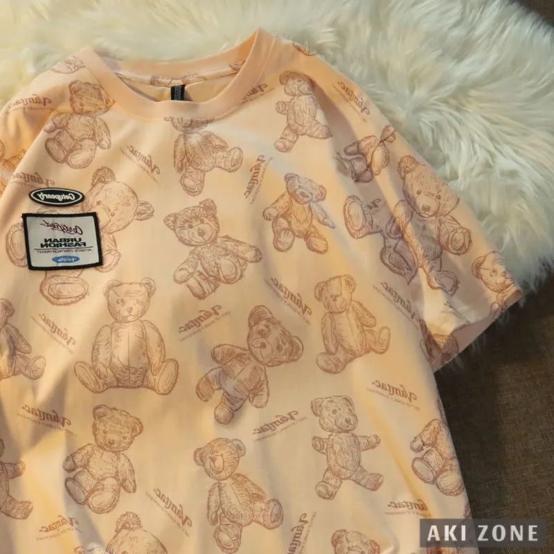 Áo Thun Tay Ngắn Dáng Rộng plus Size Phong Cách Harajuku Cho Nam Nữ 100 kg-150kg