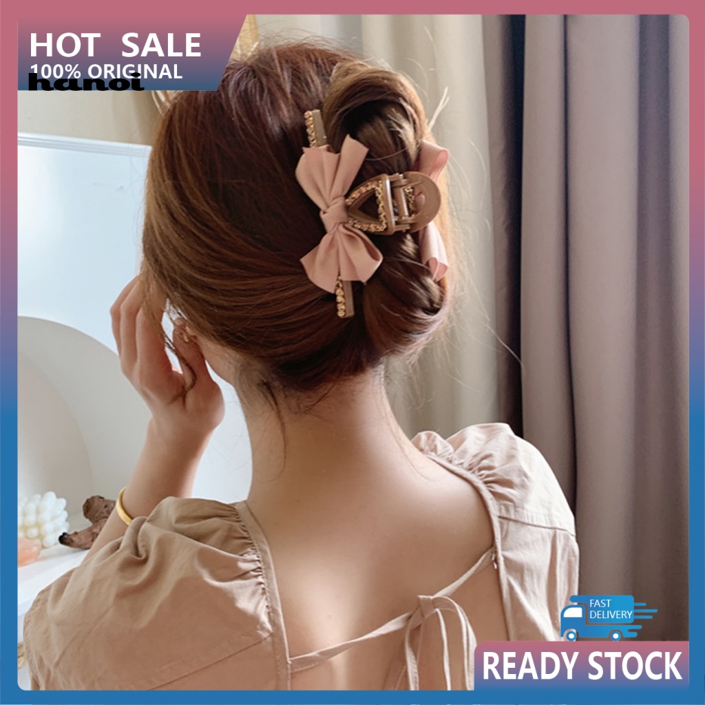 Kẹp Tóc Càng Cua Đính Đá Màu Trơn Chống Rơi Cho Nữ