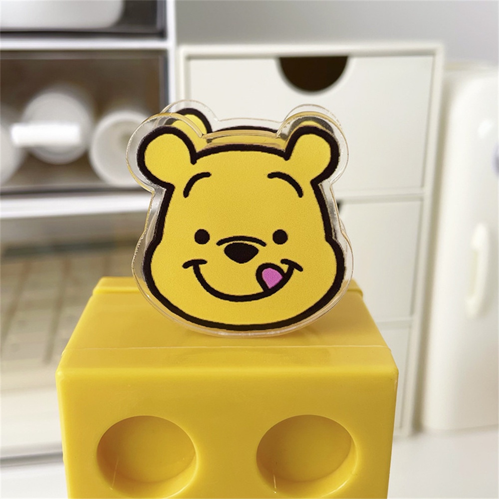 Kẹp ghi chú EELHOE acrylic pp Winnie The Pooh dễ thương giữ snack đa năng