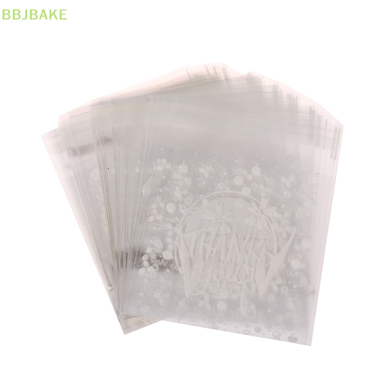 Set 100 Túi Nhựa Trong Suốt In Chữ Thank You Dùng Để Đựng Bánh Kẹo
