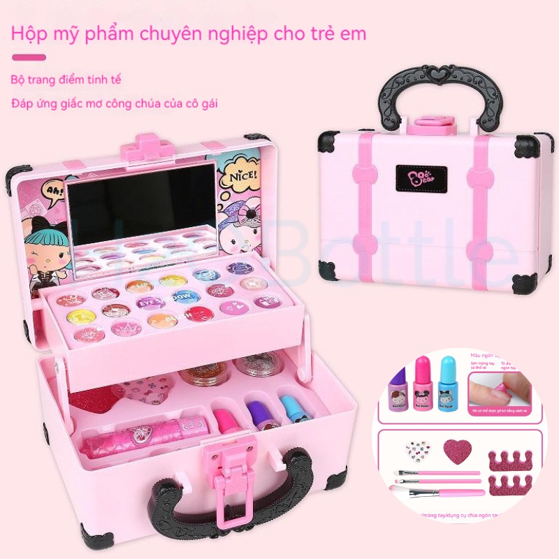 H2obottle Đồ chơi trang điểm 32 bộ trang điểm an toàn không độc hại cô gái trang điểm đồ chơi
