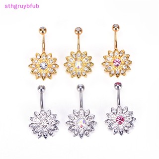 Khuyên rốn hình hoa đính đá pha lê