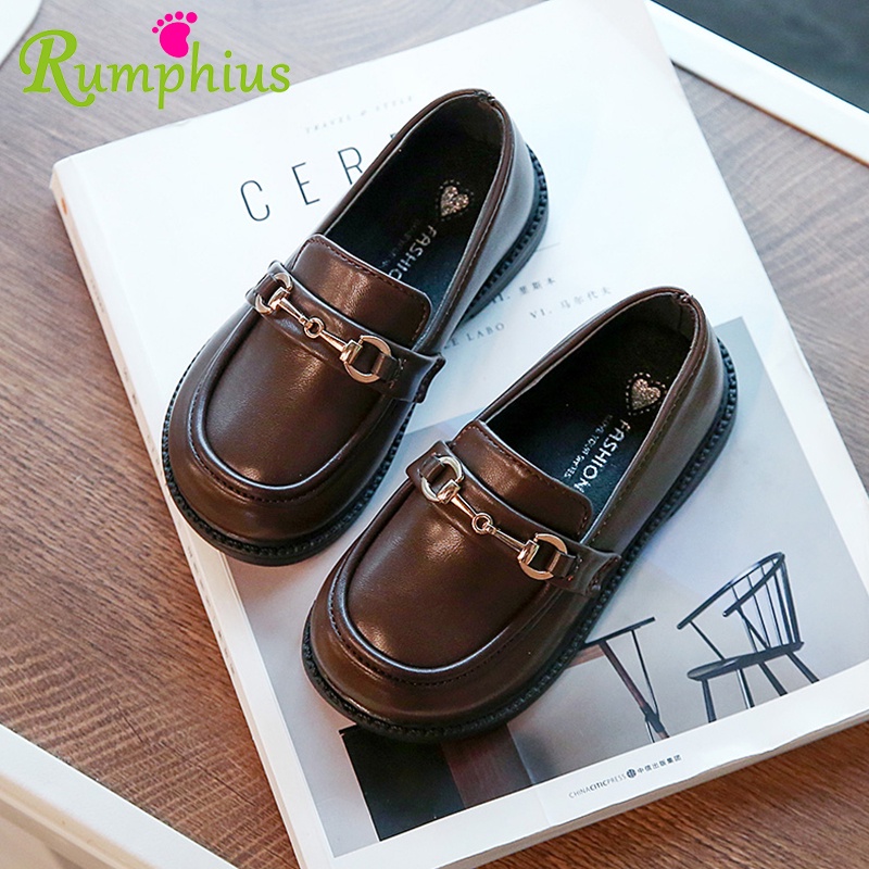 Rumphius Giày Lười Đế Mềm Chống Trượt Phong Cách Vintage Cho Bé Gái Size 21-35