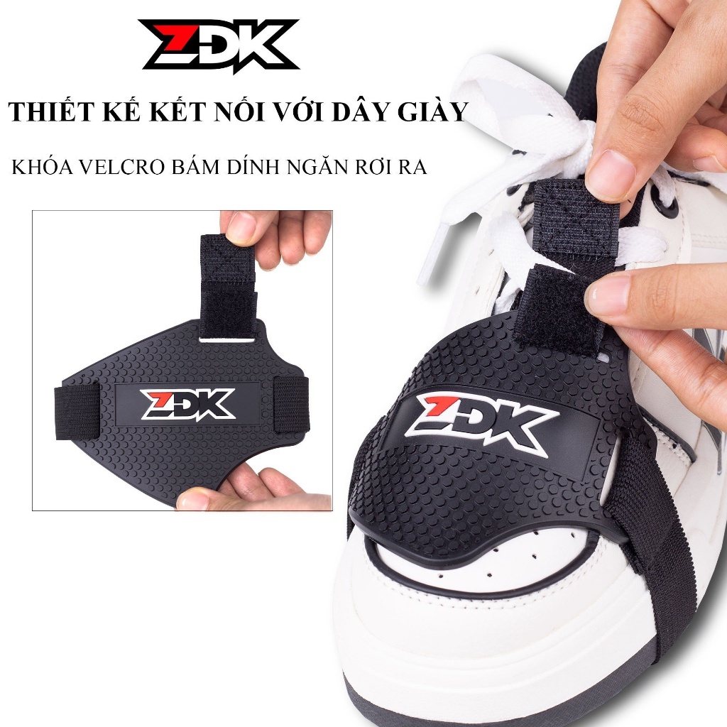 Miếng lót bảo vệ giày ZDK, đệm cao su bọc giày chống trầy cho anh em đi xe số móc, xe côn tay