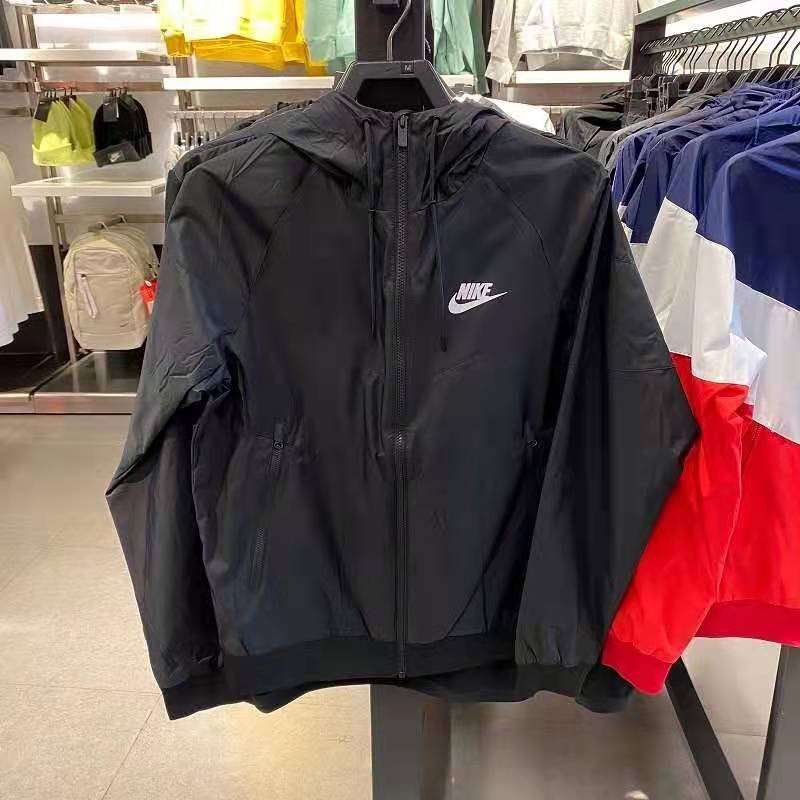 Áo Khoác Thể Thao Nike100% Chính Hãng Dáng Rộng Phối Màu Tương Phản Có Mũ Trùm Cá Tính Cho Nam