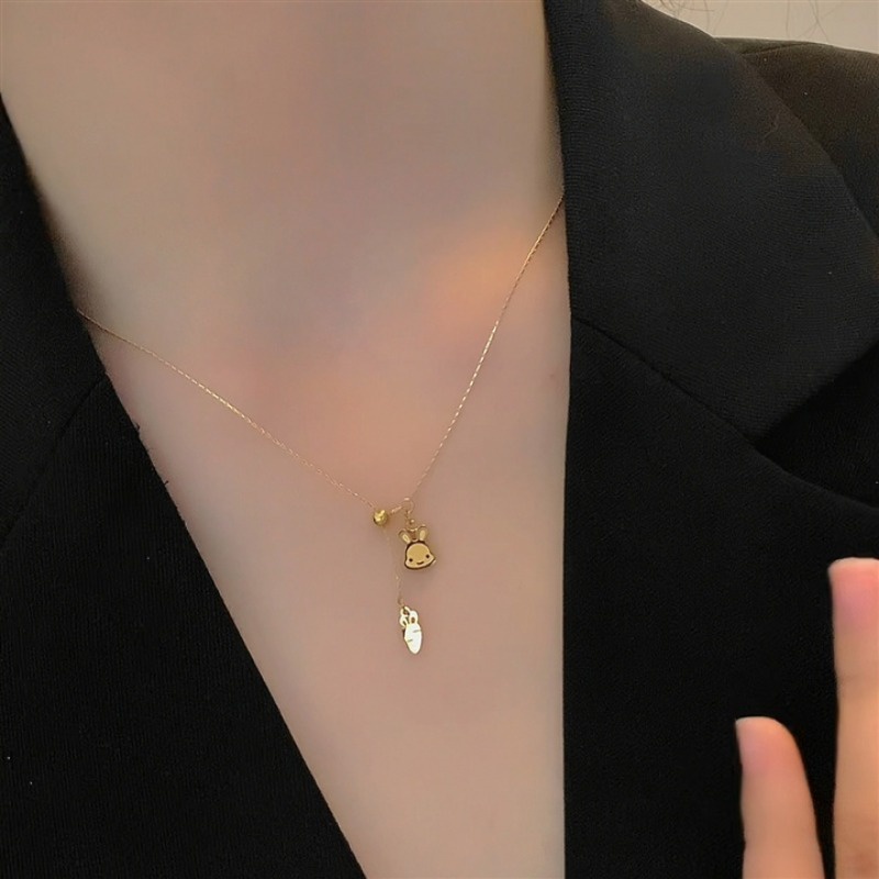 Vòng cổ Thép Titan Không Phai Màu Hình Thỏ Dễ Thương