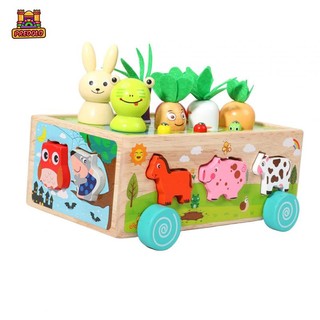 Bộ đồ chơi lắp ráp bằng gỗ hình củ cà rốt cho bé 3 4 5 tuổi