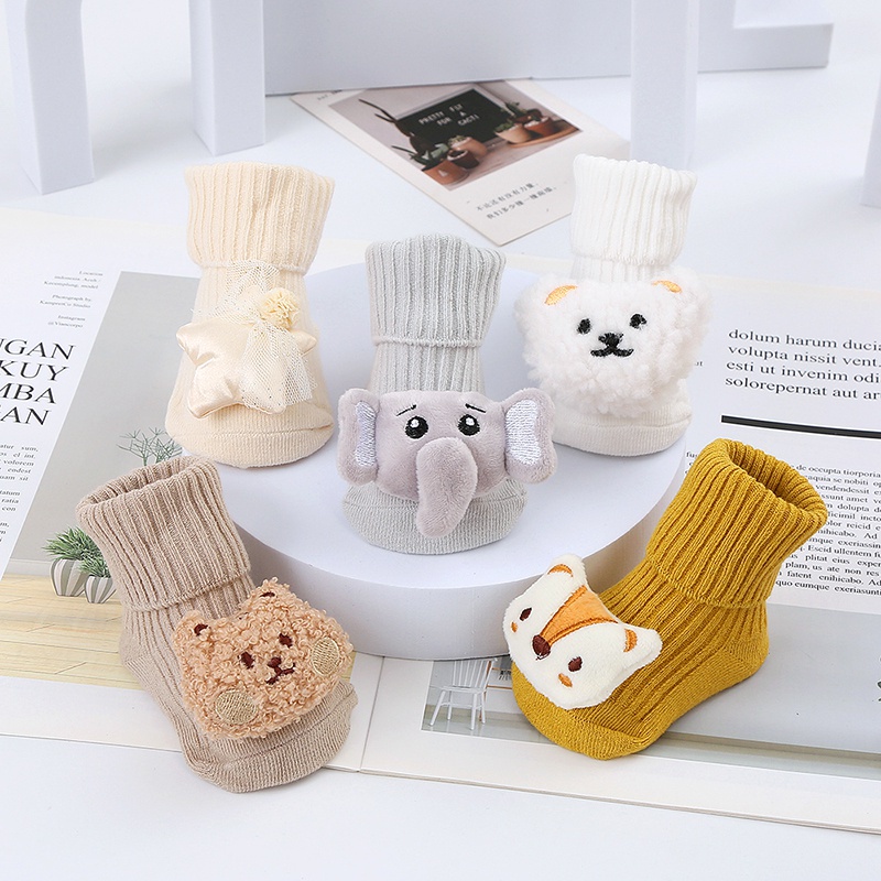 Vớ Cotton In Họa Tiết Thú Hoạt Hình Dễ Thương Cho Bé Sơ Sinh Từ 0-3 Tuổi