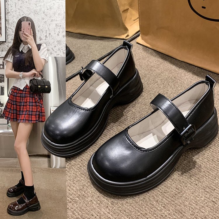 Giày Da Đế Dày Phong Cách Anh Quốc Thời Trang Mùa Hè Cho Nữ
