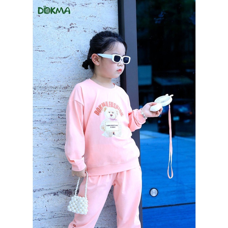 Bộ Dokma cotton dài tay bé gái