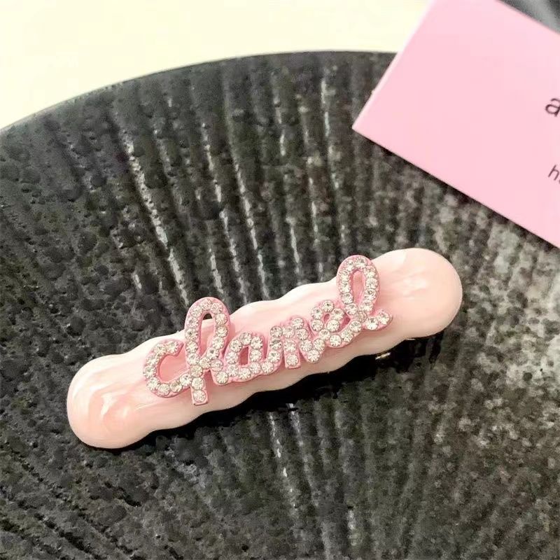 Kẹp Tóc Mái Ngang Đính Đá Zircon Hình Ngôi Sao Chữ Cái Màu Hồng Ngọt Ngào Cao Cấp Kiểu Phương Tây Haobing boutiqu