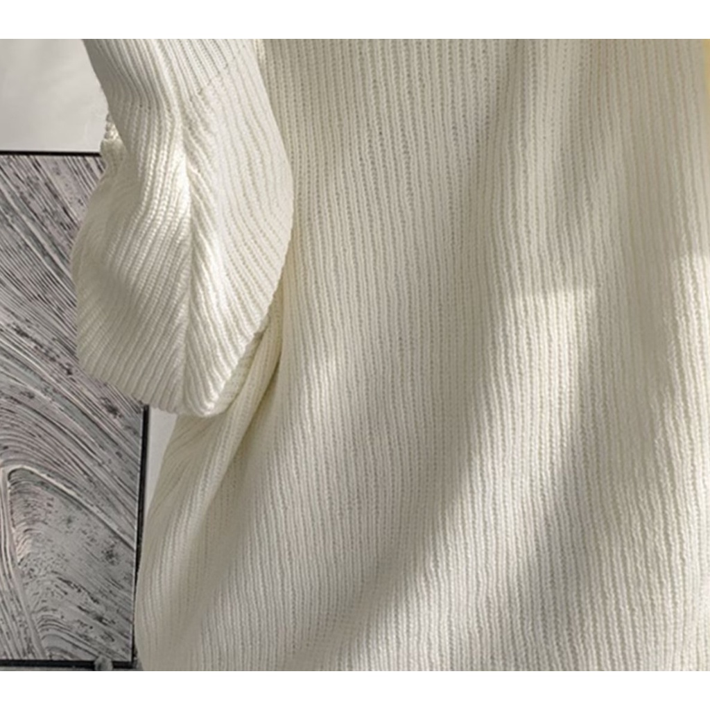 Áo Sweater Dệt Kim Tay Dài Màu Sắc Đơn Giản Giữ Ấm Mùa Đông Phong Cách Hàn Quốc Cho Nam Và Nữ