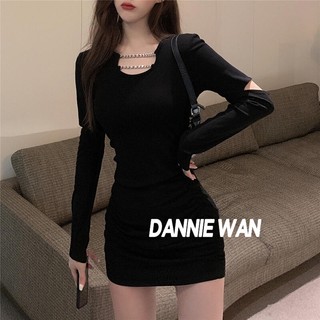 DannieWan  chân váy bánh bèo 2 dây dáng dài đầm đen váy nữ xinh bánh bèo Stylish Korean Style Thời trang fashion A92M2VO 36Z230909