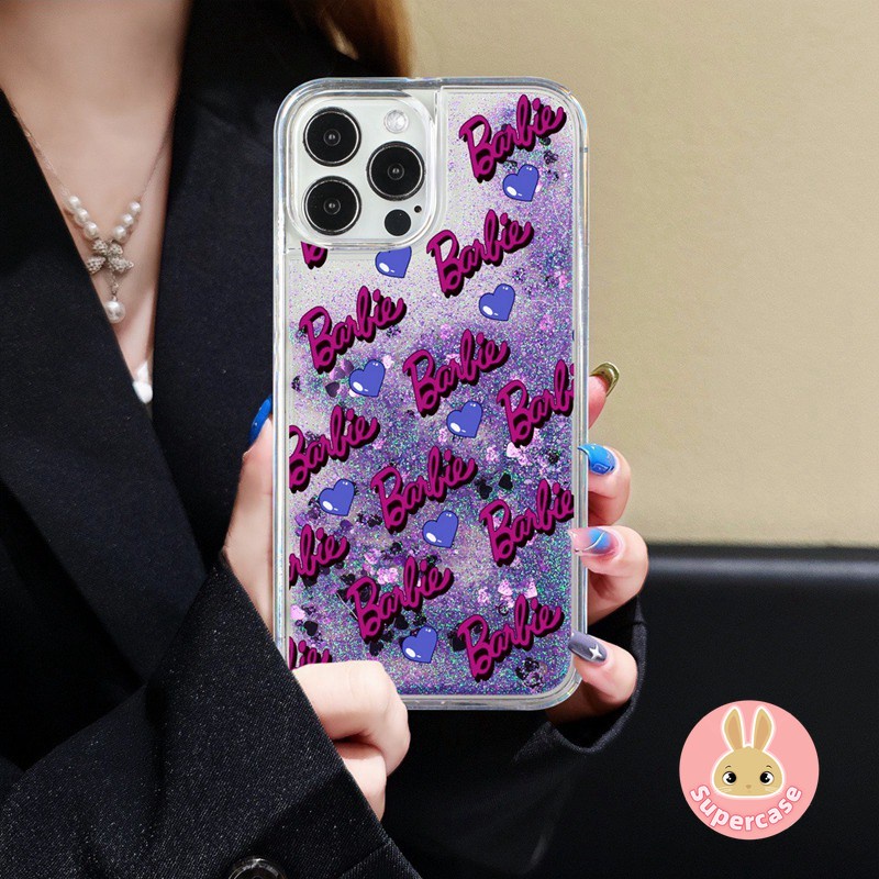 Shinning barbie vỏ cho samsung galaxy s22 s21 s20 ultra plus s21 s20 fe s10 plus s10e s10 5g glitter quicksand ốp lưng love heart girl bling soft case