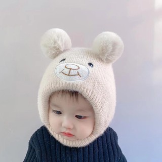 Mũ len thu đông siêu dễ thương bảo vệ tai cho bé sơ sinh