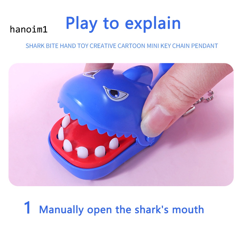 Ys2 cắn ngón tay móc khóa tương tác vui nhộn mini sáng tạo giảm áp abs phim hoạt hình cá mập cắn tay đồ chơi quà tặng sinh nhật