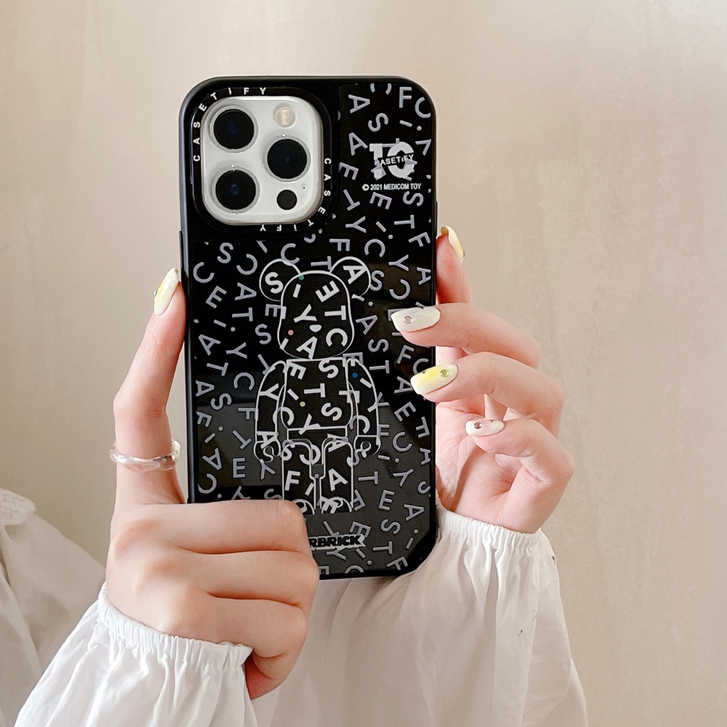 Bearbrick mirror casetify phone case cho iPhone 15 14 13 12 11 pro max plus, vỏ cứng