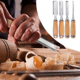 Benytro 4 Cái / bộ Đục Tay Khắc Gỗ, Bộ Dụng Cụ Thủ Công Chế Biến Gỗ Gouges, Tay Cầm Bằng Gỗ DIY Chuyên Nghiệp Dụng Cụ Cầm Tay Dụng Cụ Đục Thợ Mộc