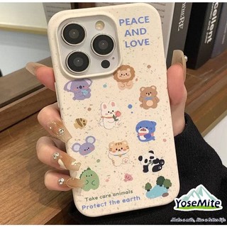 ốp lưng iPhone 15 11 Động vật hoạt hình dễ thương Ốp iPhone 11 thân thiện với môi trường Động vật nhỏ Phân hủy sinh học Vỏ rơm lúa mì TPU Cho 14 XR 13 11 12 Pro Max 8 7 6 6S Plus X Xs Max Se 2020 13 12 11 trường hợp điện thoại thân thiện với môi trường