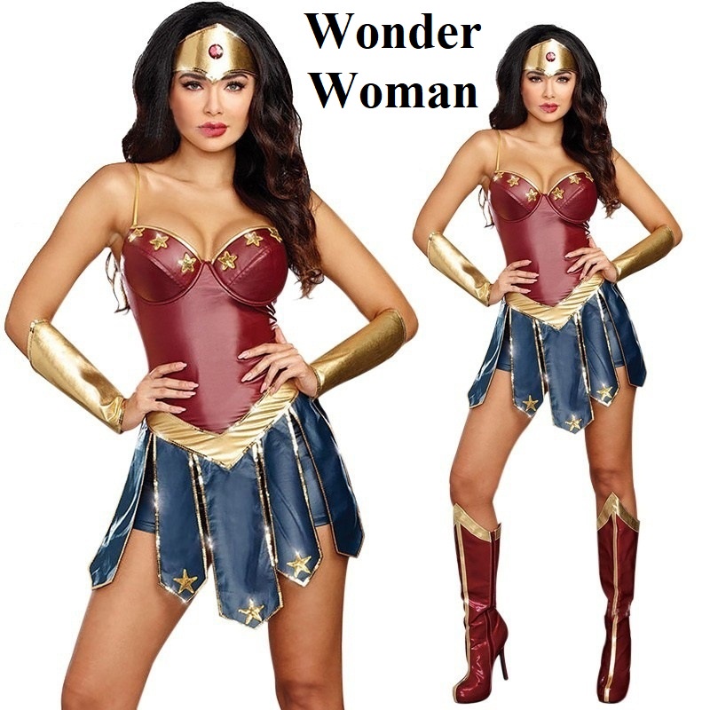 (Người lớn) Trang Phục Nữ Thần Chiến Binh Wonder Woman, Bộ Đồ Halloween Hoá Trang Thành Các Siêu Anh Hùng Avengers, D.C