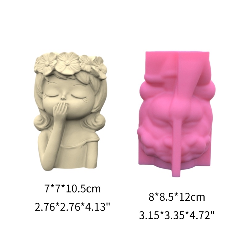 Ivy geometric garland girl thạch cao khuôn silicone hộp lưu trữ khuôn để làm chậu cây mọng nước chậu hoa giá đỡ bút