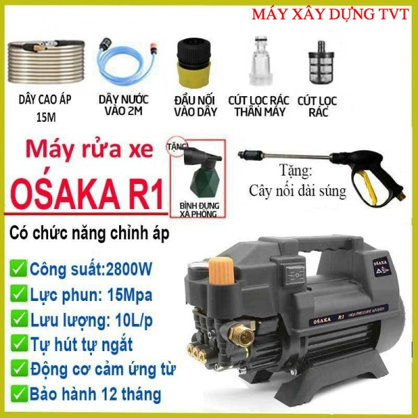 May xit rua xe cao ap, Máy bơm rửa xe mini gia đình, máy rửa xe cao áp công suất mạnh 2800W, CHÍNH HÃNG TVT