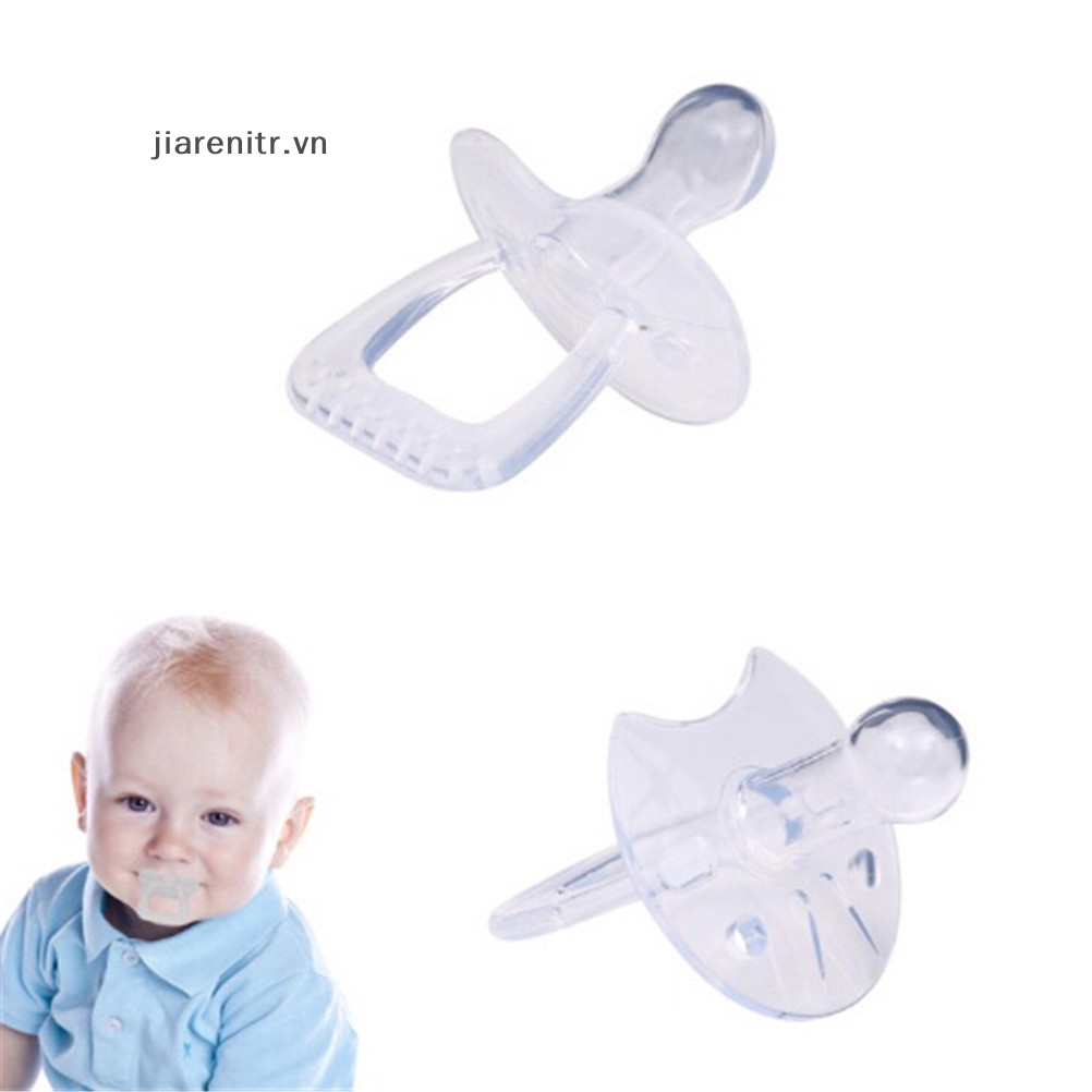 Ji đơn giản trong suốt an toàn silicone cho trẻ sơ sinh núm vú giả tròn phẳng vn