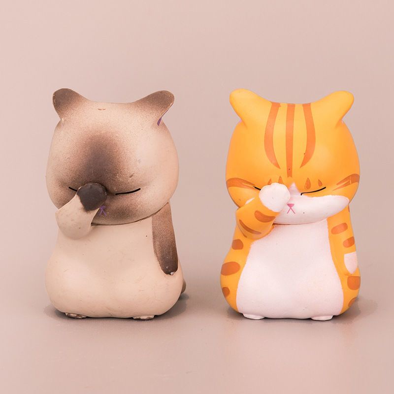 Sắp xếp che mặt của tay khoan mèo hoạt hình hoạt hình xung quanh đồ chơi búp bê mèo con món quà sinh nhật