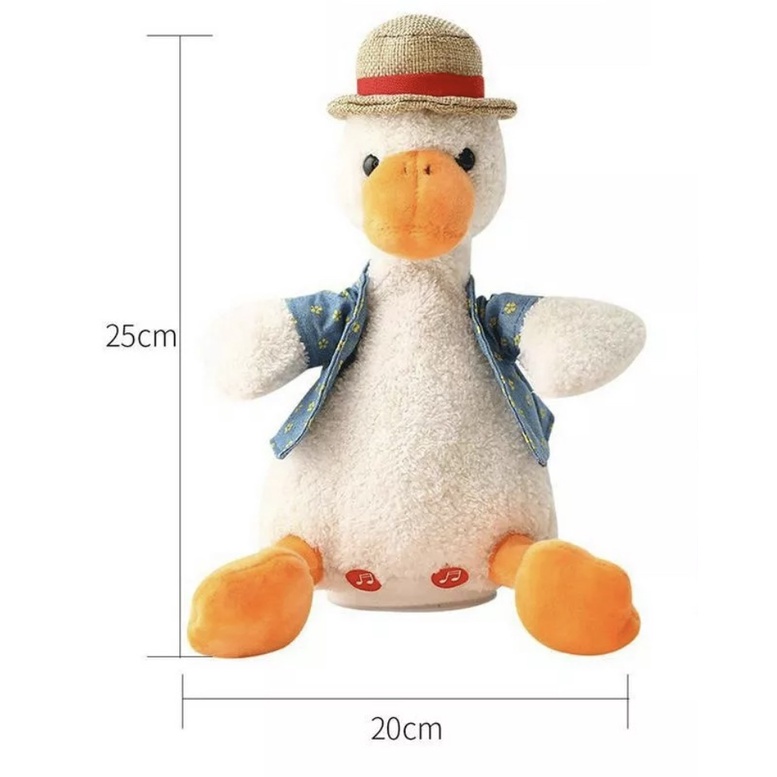 Đồ Chơi Chú Vịt Nhồi Bông Nhún Nhảy Biết Nói, Biết Hát Với 200 Bài Hát