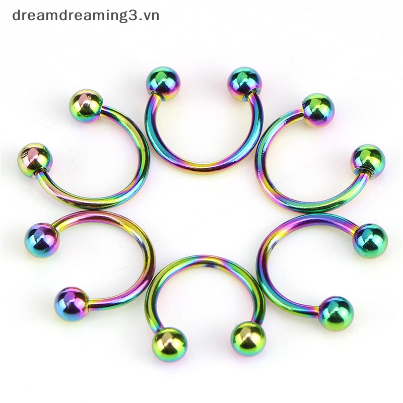 10 cái thanh hình móng ngựa bằng thép không gỉ lip nose septum ear ring stud set.