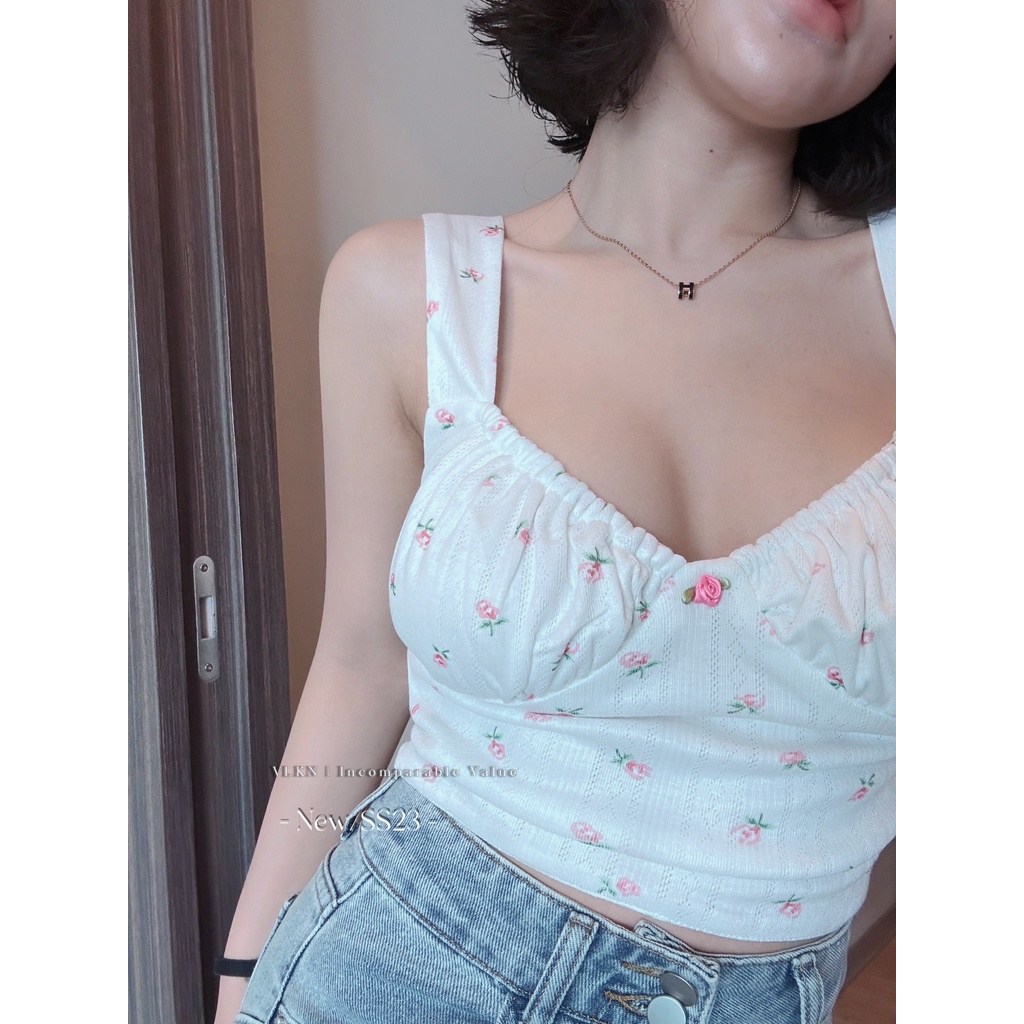 Áo hoa nhí dúm ngực 2 dây