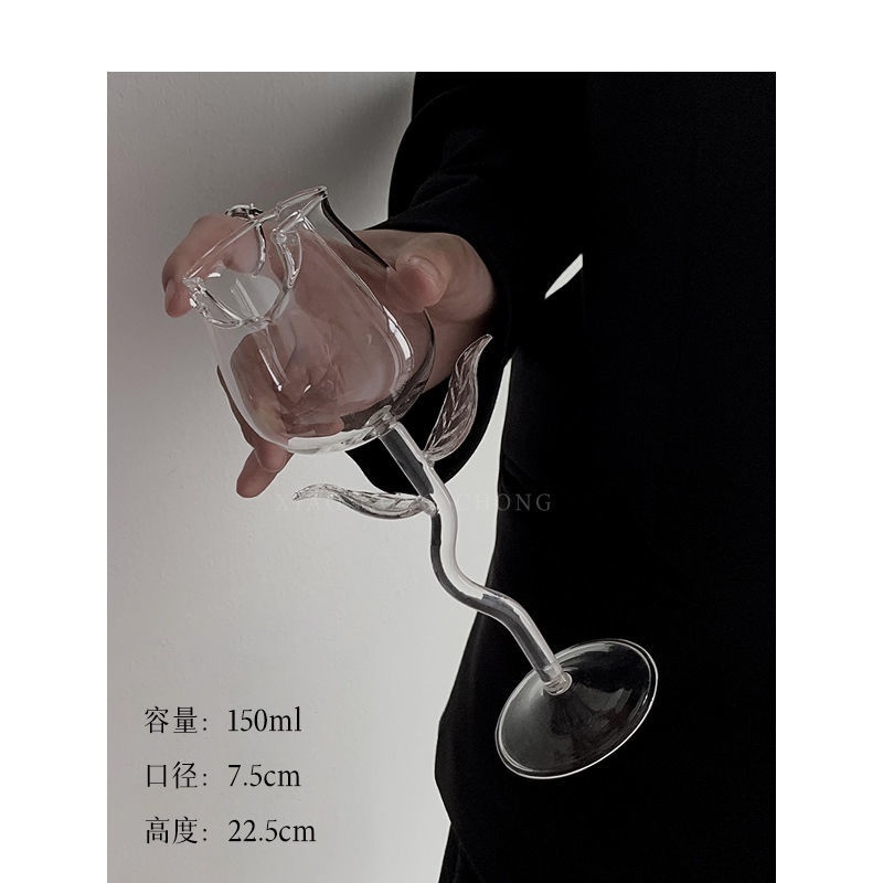 Ly Thủy Tinh Uống Rượu Cocktail Hình Hoa Hồng Sáng Tạo Chất Lượng Cao Kính