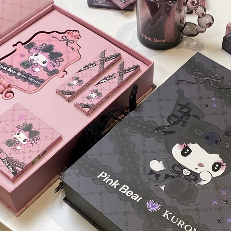 Hộp Quà Tặng Son Môi mini Kuromi Màu Hồng Xinh Xắn