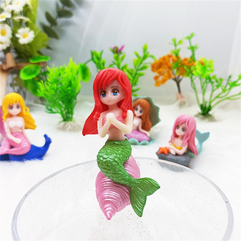 ⚡Còn Hàng⚡ Tượng Nàng Tiên Cá Trang Trí Thu Nhỏ Tượng Nhỏ Vỏ Nàng Tiên Cá Phong Cảnh Vi Mô Thủ Công Cây Cảnh Trang Trí Bể Cá