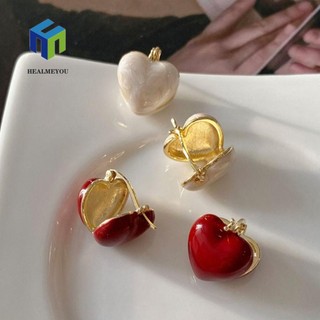Khuyên tai HEALMEYOU kiểu trái tim phong cách Hàn Quốc thời trang dành cho nữ