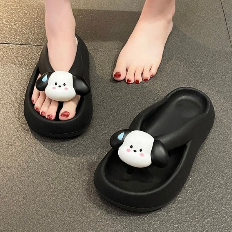 Dép bánh mì dép xỏ ngón đế dày nhiều màu sắc, màu neon cá tính, dép đi mưa cao su