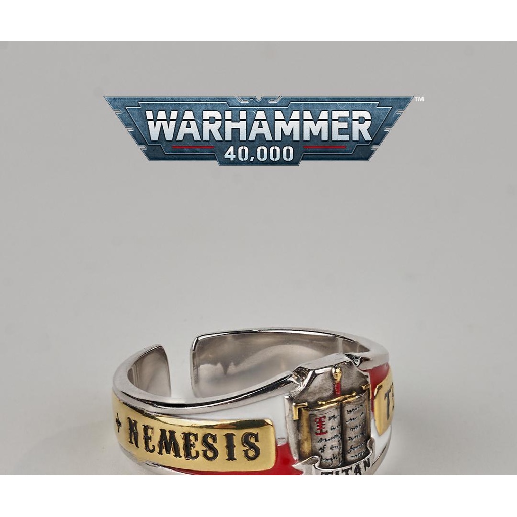 Star casting warhammer trò chơi 40k hàng hóa áo len hiệp sĩ màu xám nhẫn bạc 925 mạ vàng