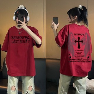  Áo t-shirt oversize áo thun cotton american hiphop short sleeve t-shirt cho nam và nữ in rời cặp đôi hàng đầu 