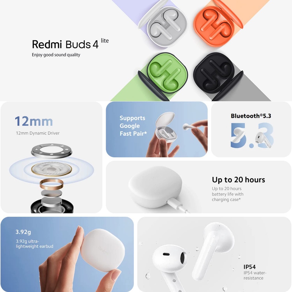 Tai Nghe Nhét Tai bluetooth Không Dây redmi buds 4 lite xiaomi