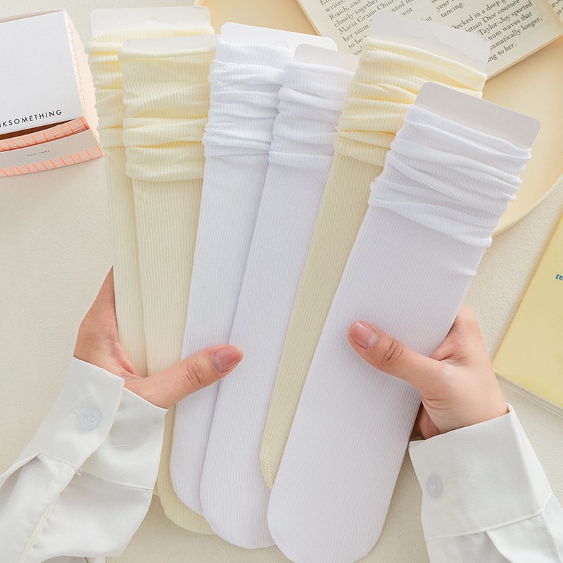 3/8 đôi vớ nữ cơ bản nhiều màu phong cách hàn quốc dễ kết hợp chất liệu cotton co giãn
