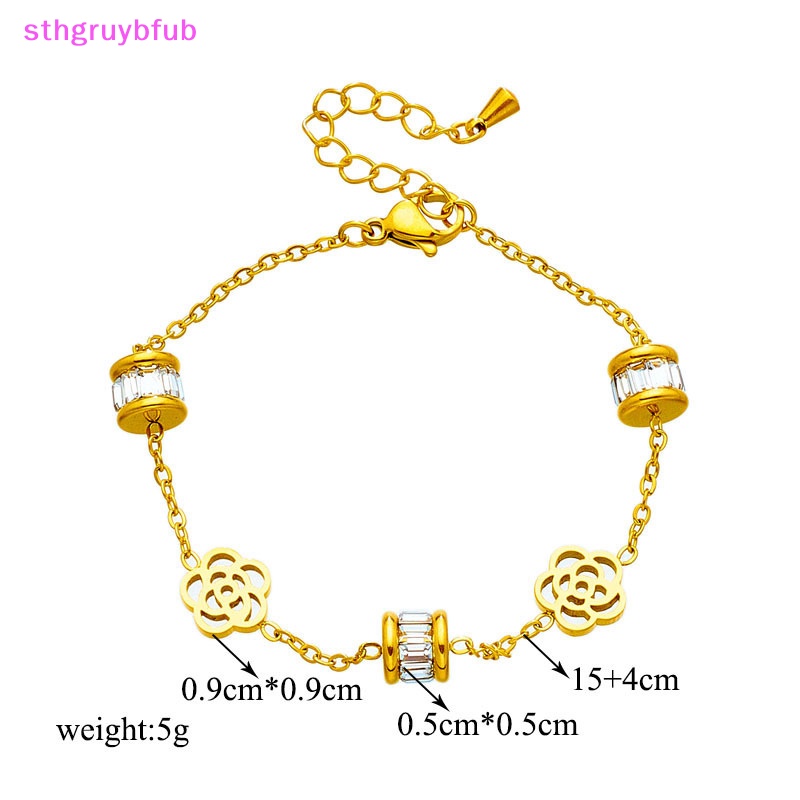 Sthb titan thép bướm mặt dây chuyền vòng tay cho phụ nữ cô gái thời trang màu vàng không phai màu chuỗi đeo tay trang sức quà tặng vn